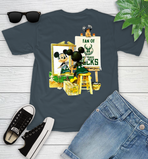 NBA Basketball Milwaukee Bucks Mickey Drawing Shirt 102