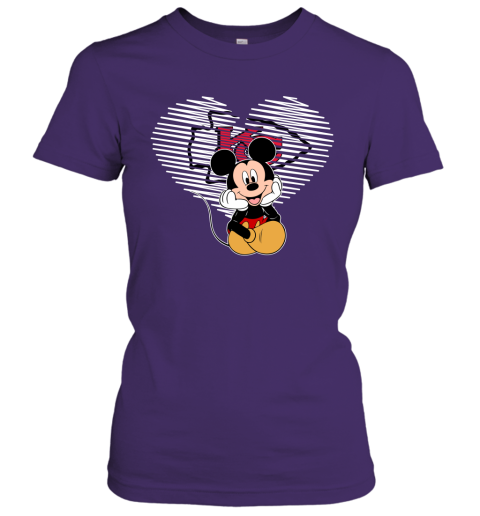 NFL Kansas City Chiefs The Heart Mickey Mouse Disney Football T Shirt Q33NZtXGEPV ladies t shirt 20 95 151514 front purple