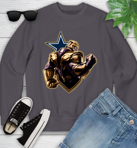 NFL Thanos Avengers Endgame Football Sports Dallas Cowboys Youth Sweatshirt 6