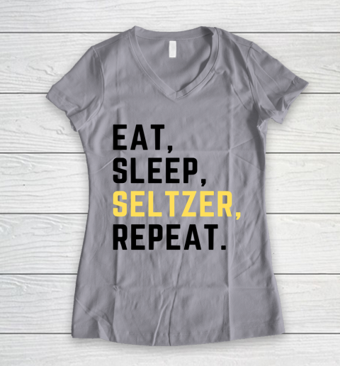 Bud Light Seltzer  Eat Sleep Seltzer Repeat Women's V-Neck T-Shirt 2