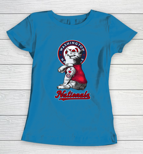 MLB Baseball My Cat Loves Washington Nationals Women's T-Shirt 6