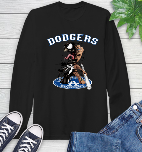 MLB Los Angeles Dodgers Baseball Venom Groot Guardians Of The Galaxy Long Sleeve T-Shirt 2