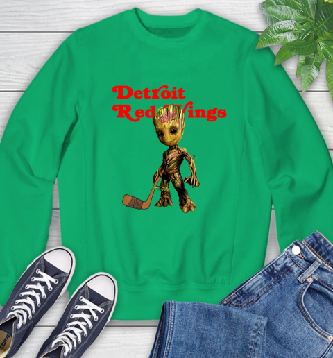 Detroit Red Wings NHL Hockey Groot Marvel Guardians Of The Galaxy Sweatshirt 6