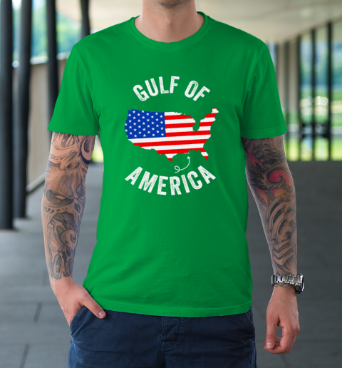 Gulf of USA America Funny Gulf of Mexico USA Flag Map July 4th T-Shirt 5