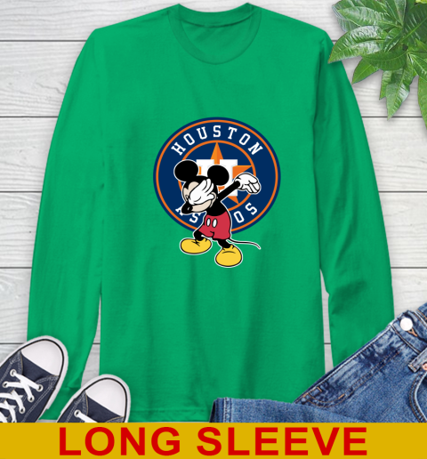 Houston Astros MLB Baseball Dabbing Mickey Disney Sports Long Sleeve T-Shirt 7