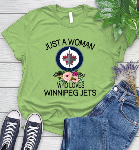 NHL Just A Woman Who Loves Winnipeg Jets Hockey Sports Women's T-Shirt 7
