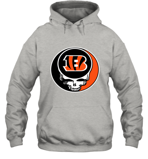 NFL Cincinnati Bengals Skull Orange Black Pullover Hoodie V2