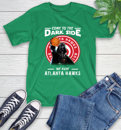 NBA Come To The Dark Side We Have Atlanta Hawks Star Wars Darth Vader Basketball T-Shirt 7