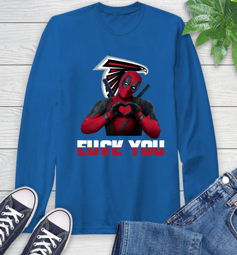 NHL Atlanta Falcons Deadpool Love You Fuck You Football Sports Long Sleeve T-Shirt 10