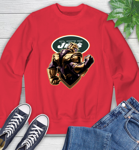 NFL Thanos Avengers Endgame Football Sports New York Jets Sweatshirt 10