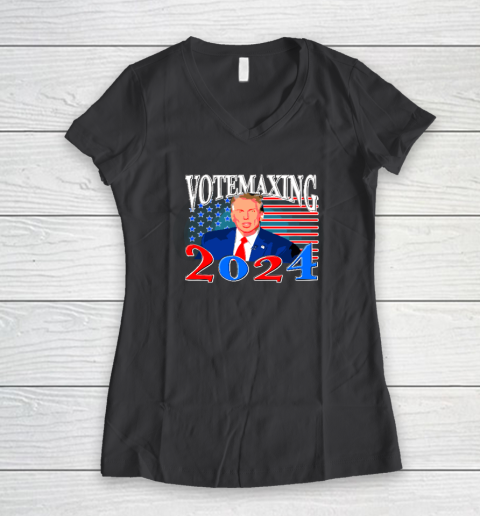 VoteMaxxing 2024 Women's V-Neck T-Shirt 4