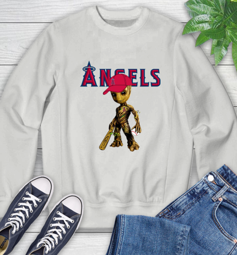 MLB Los Angeles Angels Groot Guardians Of The Galaxy Baseball Sweatshirt 5