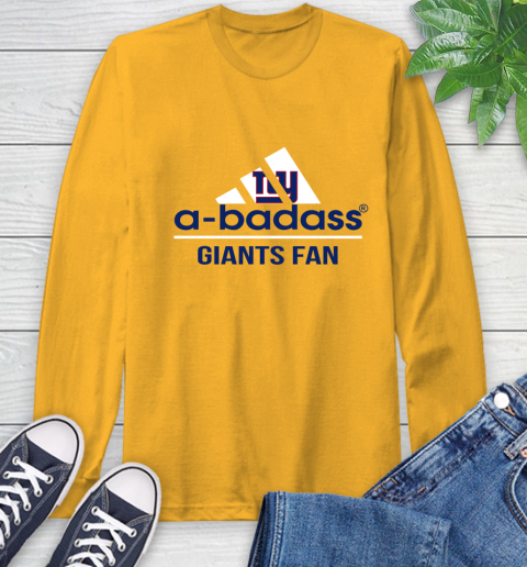 NFL A Badass New York Giants Fan Adidas Football Sports Long Sleeve T-Shirt 2