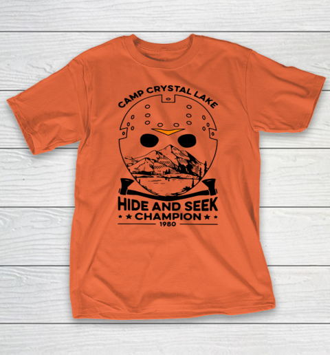 Camp Hide And Seek Champion Crystal Lake 1980 Halloween T-Shirt 13