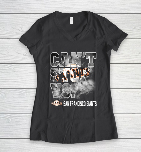 MLB San Francisco Giants Baseball Can't Stop Vs Giants Women's V-Neck T-Shirt 6