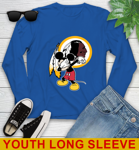 Washington Redskins NFL Football Dabbing Mickey Disney Sports Youth Long Sleeve 10