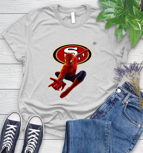 NFL Spider Man Avengers Endgame Football San Francisco 49ers Women's T-Shirt