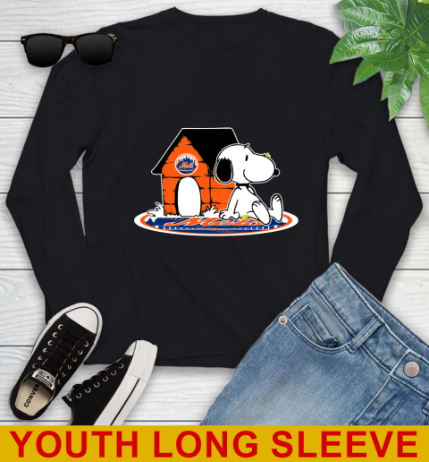 MLB Baseball New York Mets Snoopy The Peanuts Movie Shirt Youth Long Sleeve 2