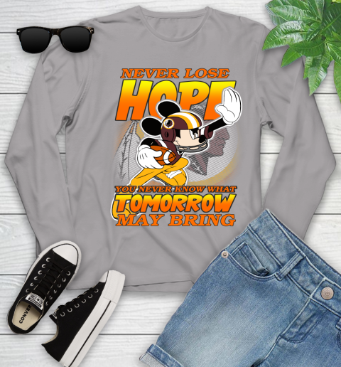 Washington Redskins NFL Football Mickey Disney Never Lose Hope Youth Long Sleeve 5