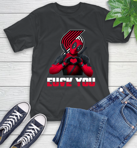 NBA Portland Trail Blazers Deadpool Love You Fuck You Basketball Sports T-Shirt