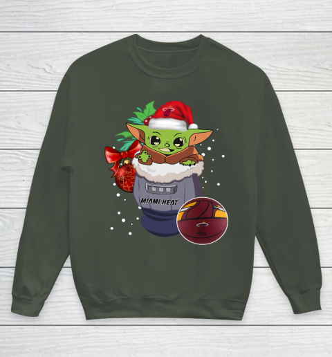 Miami Heat Christmas Baby Yoda Star Wars Funny Happy NBA Youth Sweatshirt 10
