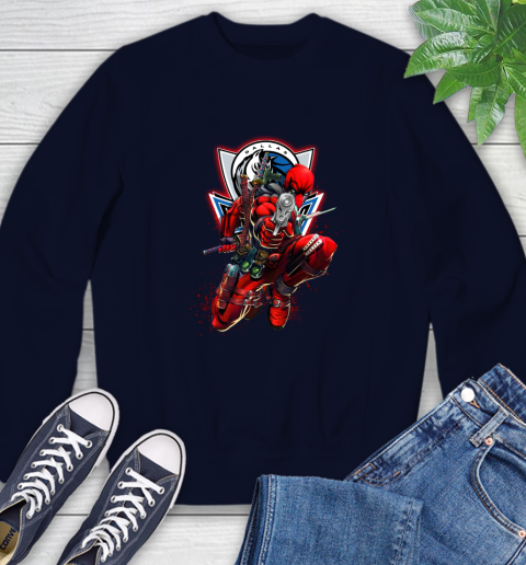 NBA Deadpool Marvel Comics Sports Basketball Dallas Mavericks Sweatshirt 3