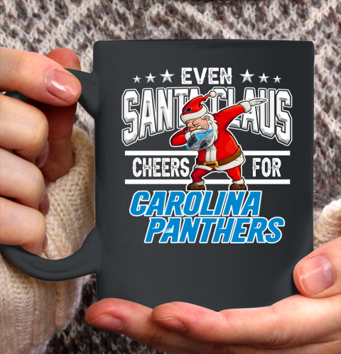 Carolina Panthers Even Santa Claus Cheers For Christmas NFL Ceramic Mug 11oz