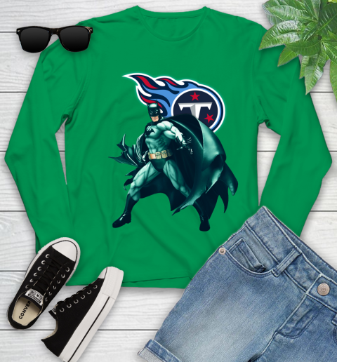 NFL Batman Football Sports Tennessee Titans Youth Long Sleeve 6