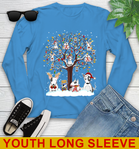 Bull terrier dog pet lover light christmas tree shirt 124