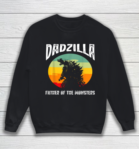Dad zilla Father Of The Monsters Retro Vintage Sunset Sweatshirt
