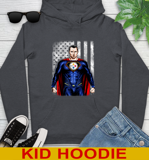 NFL Football Pittsburgh Steelers Superman DC Shirt Youth Hoodie 9