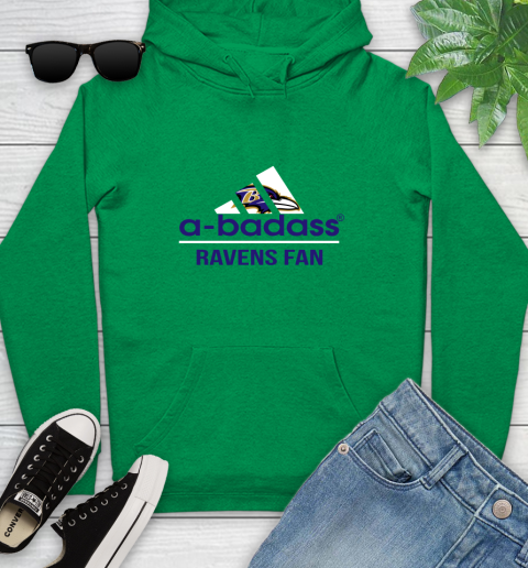 Baltimore Ravens NFL Football A Badass Adidas Adoring Fan Sports Youth Hoodie 9