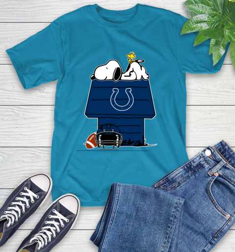 Indianapolis Colts NFL Football Snoopy Woodstock The Peanuts Movie T-Shirt 8