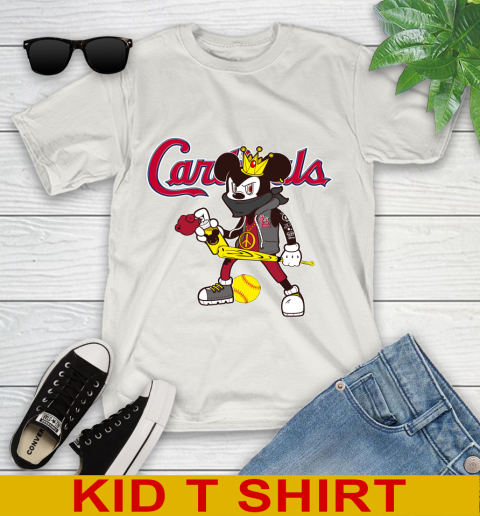 St.Louis Cardinals MLB Baseball Mickey Peace Sign Sports Youth T-Shirt 12