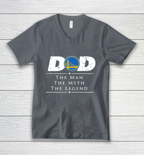 Golden State Warriors NBA Basketball Dad The Man The Myth The Legend V-Neck T-Shirt 4