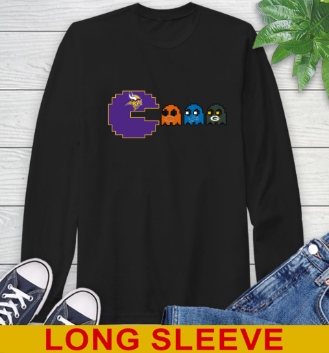 Minnesota Vikings NFL Football Pac Man Champion Long Sleeve T-Shirt 2