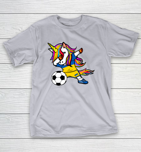 Dabbing Unicorn Ukraine Football Ukrainian Flag Soccer T-Shirt 6