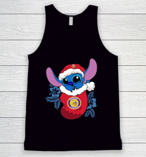 Minnesota Vikings Christmas Stitch In The Sock Funny Disney NFL Tank Top