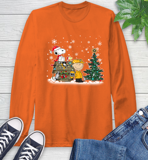 NHL Pittsburgh Penguins Snoopy Charlie Brown Woodstock Christmas Stanley Cup Hockey Long Sleeve T-Shirt 4