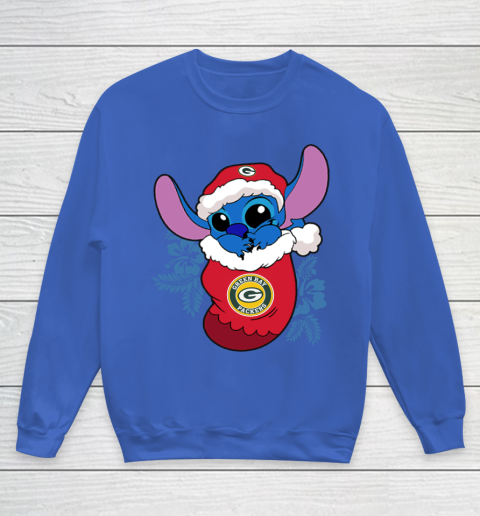Green Bay Packers Christmas Stitch In The Sock Funny Disney NFL Youth Sweatshirt 8