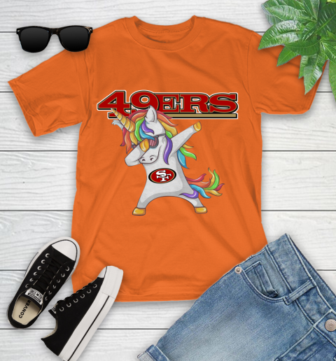 San Francisco 49ers NFL Football Funny Unicorn Dabbing Sports Youth T-Shirt 7