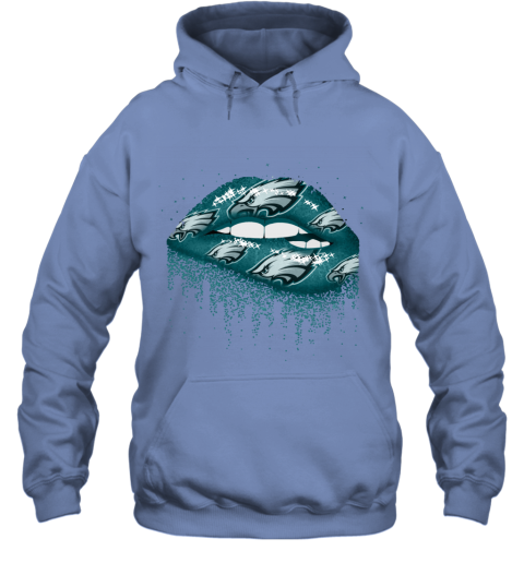 Biting Glossy Lips Sexy Philadelphia Eagles NFL Football Women's V