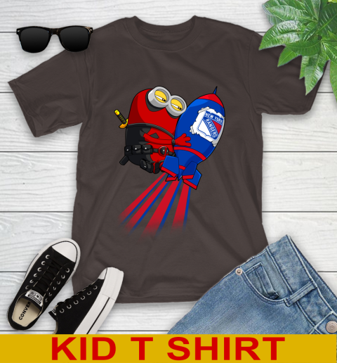 NHL Hockey New York Rangers Deadpool Minion Marvel Shirt Youth T-Shirt 6