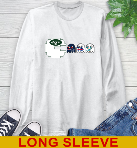 New York Jets NFL Football Pac Man Champion Long Sleeve T-Shirt