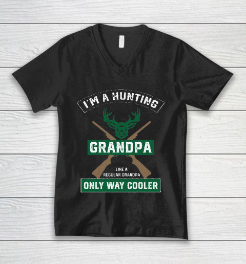 Grandpa Funny Gift Apparel  Funny Hunting Grandpa Gift V-Neck T-Shirt