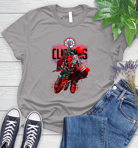NBA Deadpool Marvel Comics Sports Basketball LA Clippers Women's T-Shirt 5