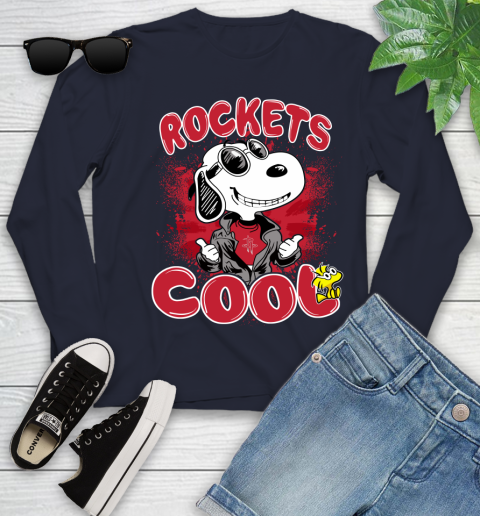 NBA Basketball Houston Rockets Cool Snoopy Shirt Youth Long Sleeve 2