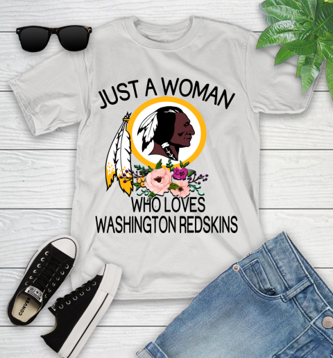 NFL Just A Woman Who Loves Washington Redskins Football Sports Youth T-Shirt