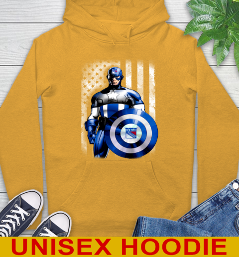 New York Rangers NHL Hockey Captain America Marvel Avengers American Flag Shirt Hoodie 2