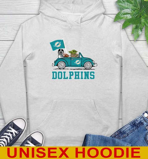 NFL Football Miami Dolphins Darth Vader Baby Yoda Driving Star Wars Shirt Hoodie